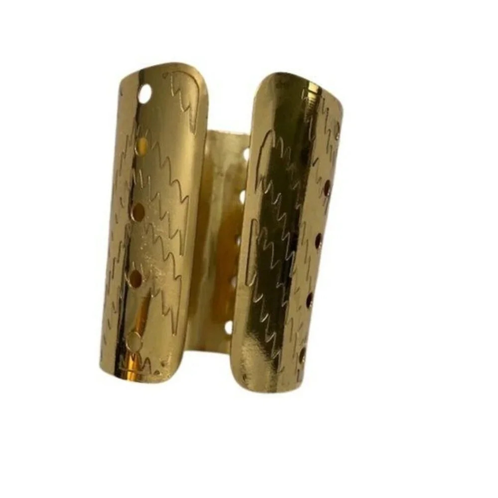 Elegant Engraved Brass Cuff — image 2 of 4